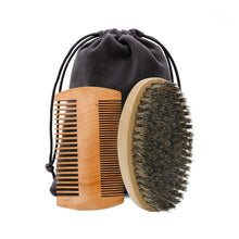 Load image into Gallery viewer, Bristle Wood Beard Brush and Comb Kit with Gift Bag
